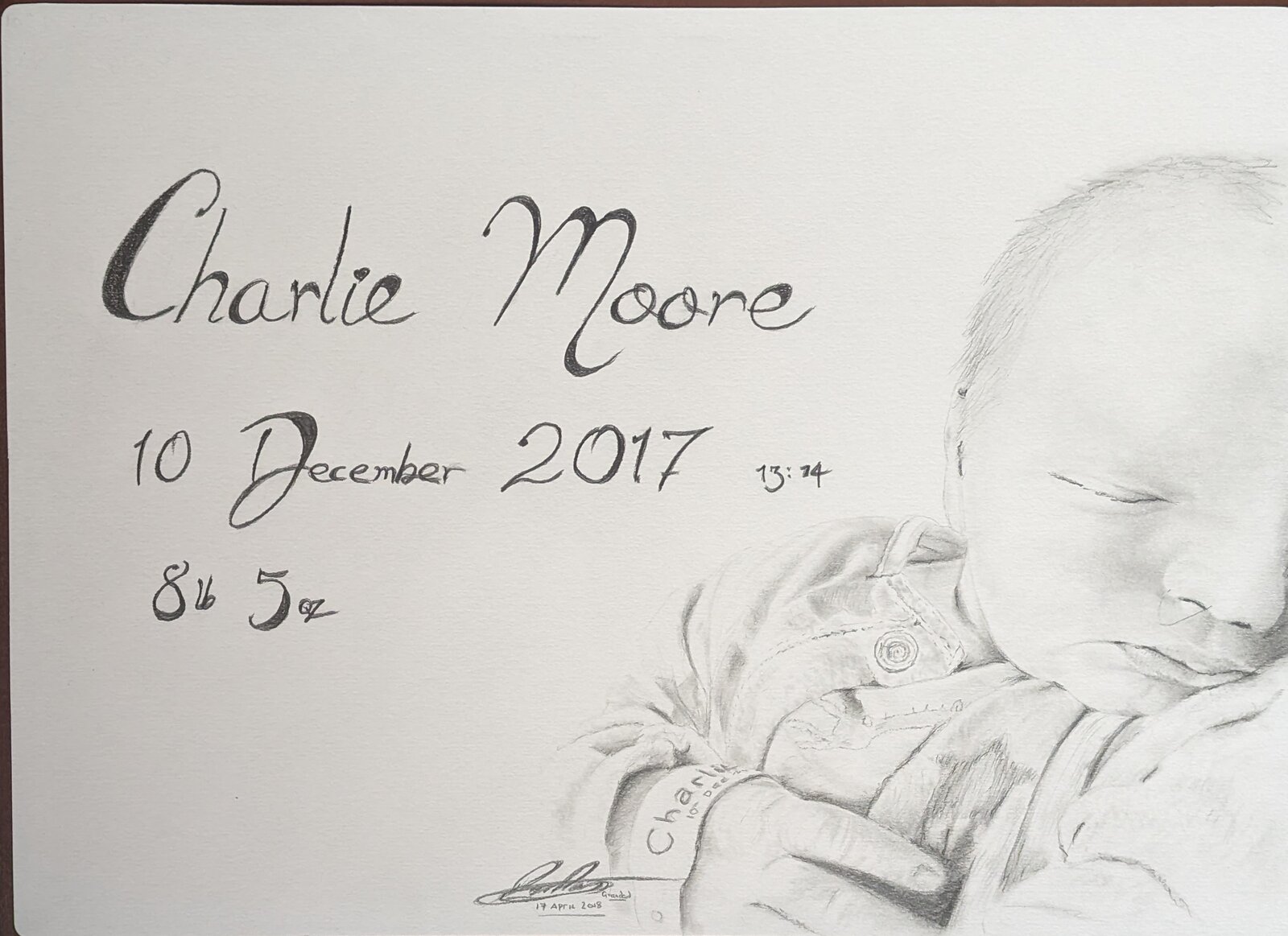 Title page portrait of newborn Charlie